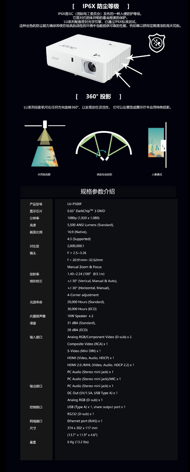 宏碁(Acer) LU-P500F 投影仪.jpg